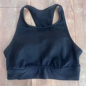 Aerie Black Chill Play Move Padded Sports Bra Open Back Racerback Size Medium